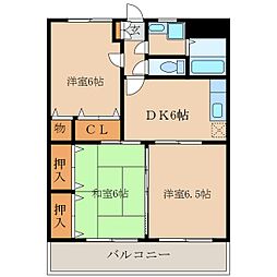RoseCityM1 3DKの間取図画像