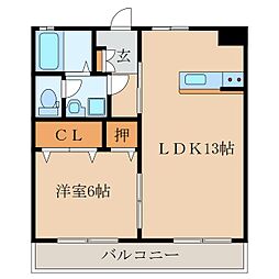 エスポアール樹 1LDKの間取図画像