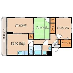 ハピライフマンション 3DKの間取図画像