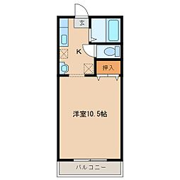 マウンテンヒルズラル 1Kの間取図画像