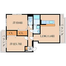 ユーミー垂水 2LDKの間取図画像