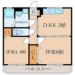 win-winマンション 2DKの間取図画像