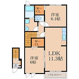 ポライトリーM・T 2LDKの間取図画像