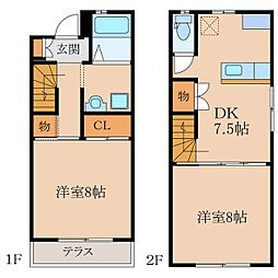 フレックス2 2DKの間取図画像