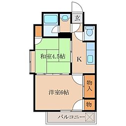 シュービル 2Kの間取図画像