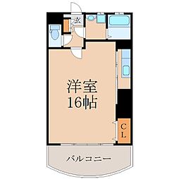 エビデンス・タワー 1Kの間取図画像