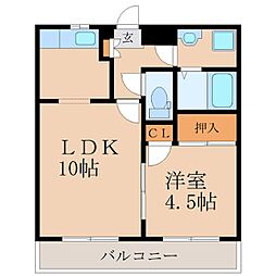 エンタープライスマンション 1LDKの間取図画像