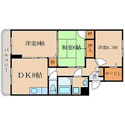 ハピライフマンション 3DKの間取図画像