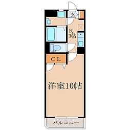 ピュアサンクス和 1Kの間取図画像