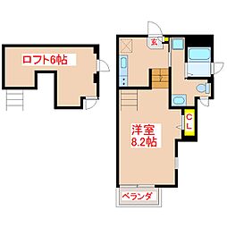EKハウス 1Kの間取図画像