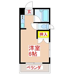 マルシェール気象台公園 ワンルームの間取図画像