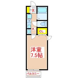 セジュール南郡元 1Kの間取図画像