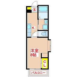 GLANZ鴨池 1Kの間取図画像