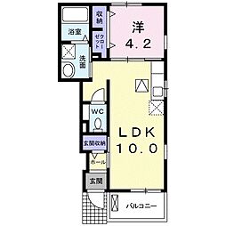 ドマーニK・2 1LDKの間取図画像