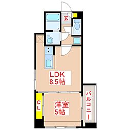 ライフテラス下荒田 1LDKの間取図画像