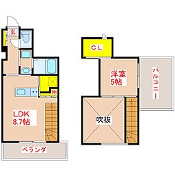 イーストテラス下荒田 1LDKの間取図画像