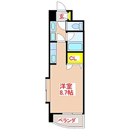 プレジデント天保山 ワンルームの間取図画像