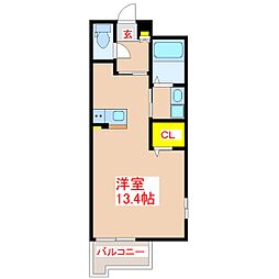 パーク鴨池 ワンルームの間取図画像