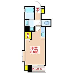 オーパス2 ワンルームの間取図画像