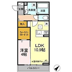 Claire渚N 1LDKの間取図画像