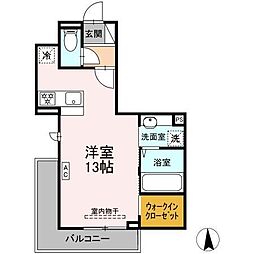 GRAND D-ROOM高宮中 ワンルームの間取図画像