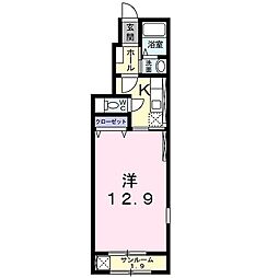 リヴフリーリ2 1Kの間取図画像
