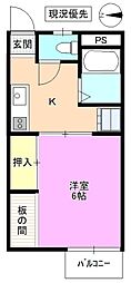 コーポ寺島 1Kの間取図画像