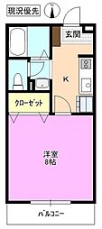 スクエアガーデンカマクラA 1Kの間取図画像