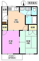 恵グレース 2DKの間取図画像
