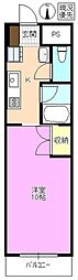 グランデール中町 1Kの間取図画像