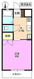 ガーデンパレス・K 1Kの間取図画像