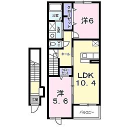 トゥー・ル・モンドB 2LDKの間取図画像