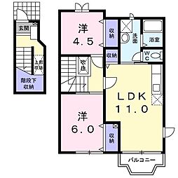 グリーンハイツ 2LDKの間取図画像