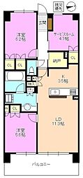 ポレスター広丘ブライトマークス 2SLDKの間取図画像