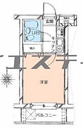 菱和パレス渕野辺 1Kの間取図画像