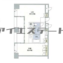 ザ・タワー芝浦 1LDKの間取図画像
