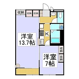 レオパレスセントラルパーク 1LDKの間取図画像