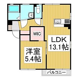 フレグランス北田 1LDKの間取図画像
