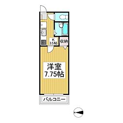 クリアーエクセル 1Kの間取図画像