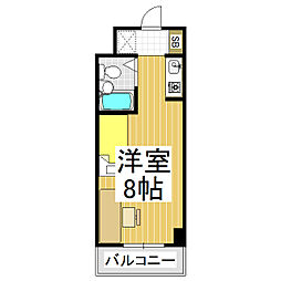 パークサイドしんこう ワンルームの間取図画像