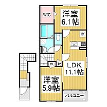 レクシェール  ｜ 長野県須坂市臥竜1丁目（賃貸アパート2LDK・2階・58.64㎡） その2