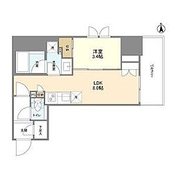 ルフォンプログレ堺筋本町タワーレジデンス 1LDKの間取図画像