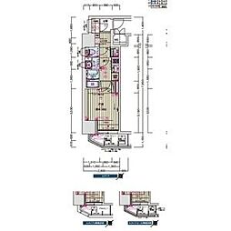 ララプレイス難波シエール 1Kの間取図画像