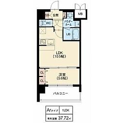 スプランディッド梅田北 1LDKの間取図画像