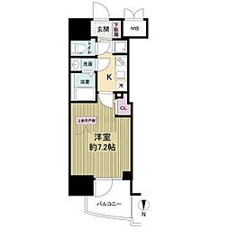 セレニテ本町東リアン 1Kの間取図画像