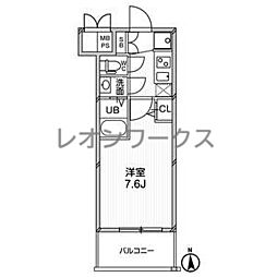 エグゼ天神橋 1Kの間取図画像