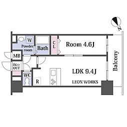 プレサンス立売堀パークシティ 1LDKの間取図画像