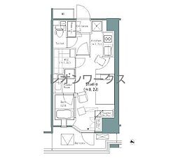 パークアクシスうつぼ公園 1Kの間取図画像