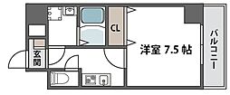 キャナル天満橋 1Kの間取図画像