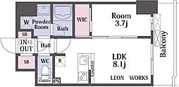 レオンコンフォート難波CREA 1LDKの間取図画像
